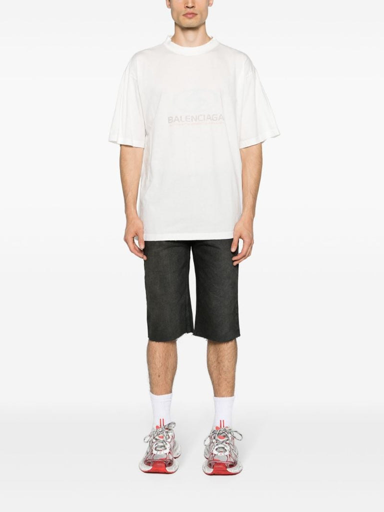 White Surfer Logo-print Cotton T-shirt