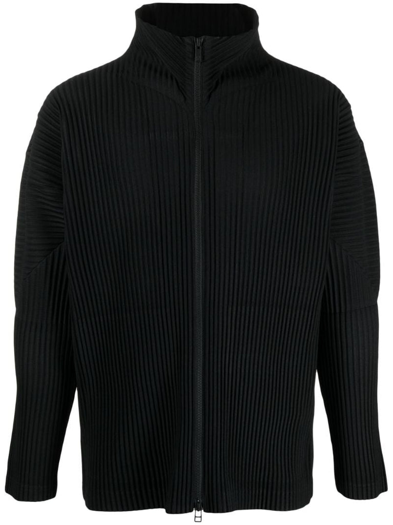 Black Basics PlissÃ_x0083_Â© Zip-up Jacket
