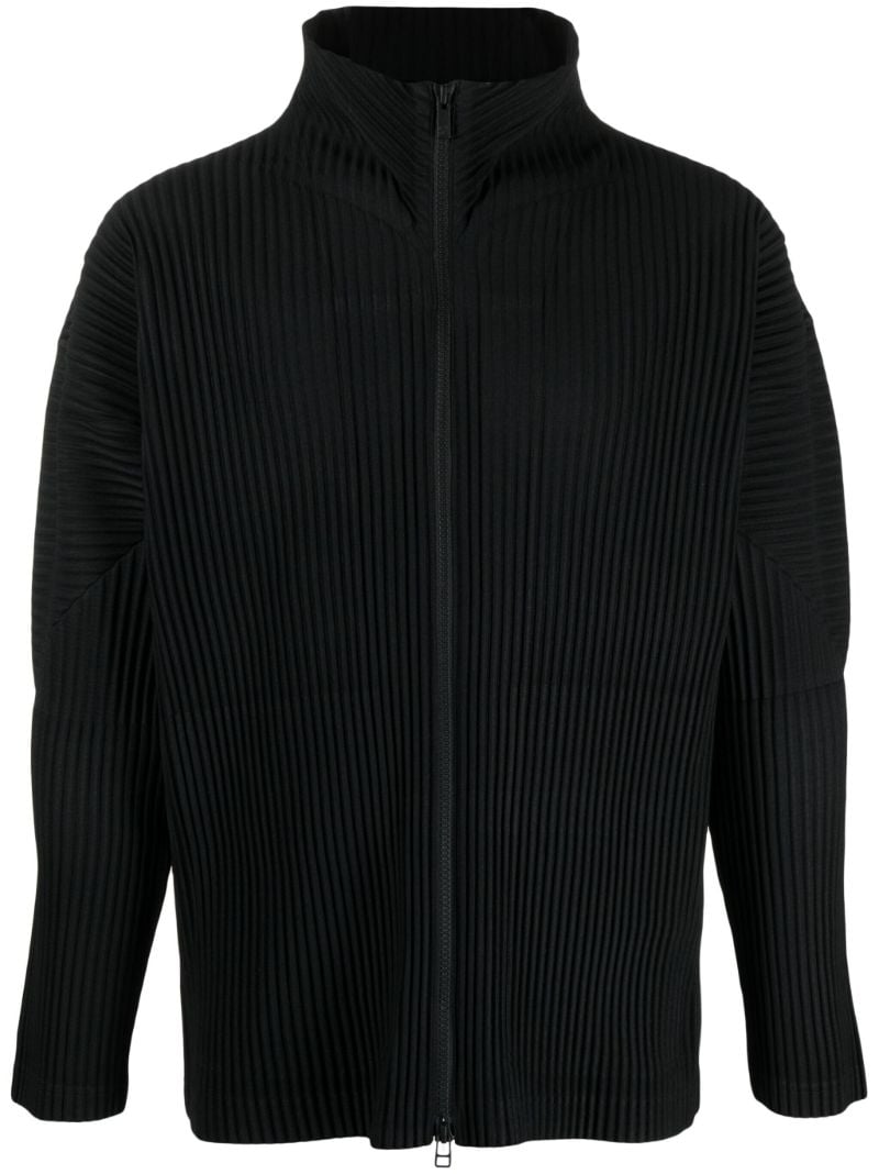 Black Basics PlissÃ_x0083_Â© Zip-up Jacket