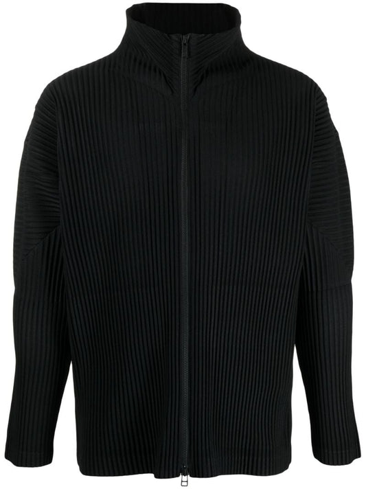 Black Basics PlissÃ_x0083_Â© Zip-up Jacket