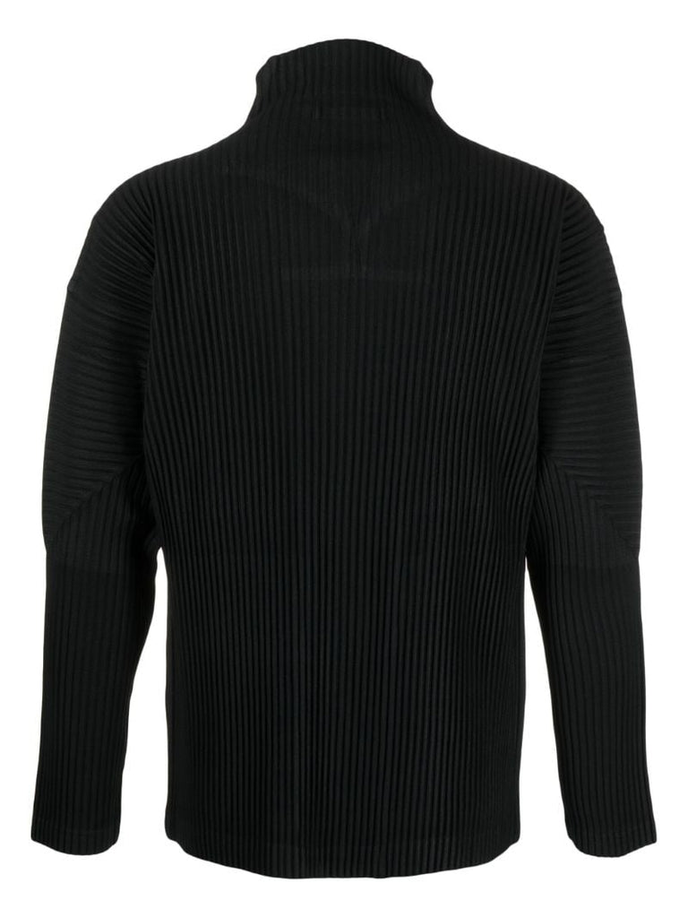 Black Basics PlissÃ_x0083_Â© Zip-up Jacket