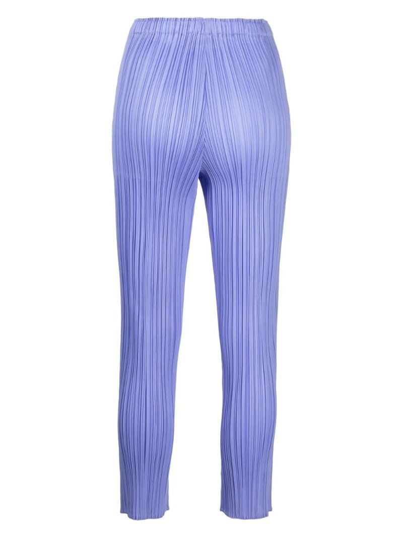 Blue PlissÃ_x0083_Â© Cropped Trousers