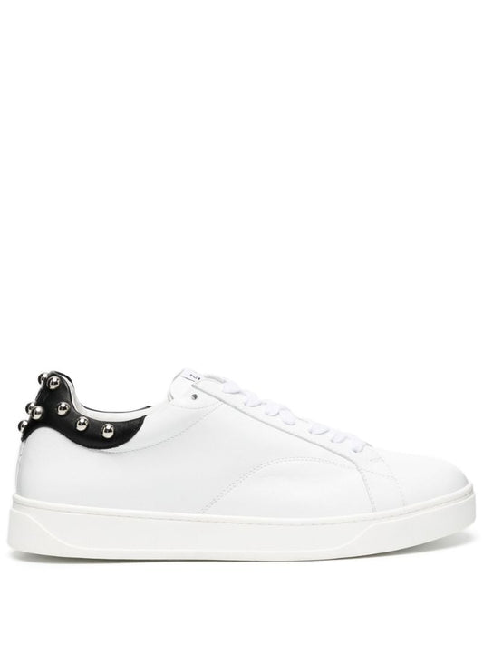 White Studded Leather Sneakers
