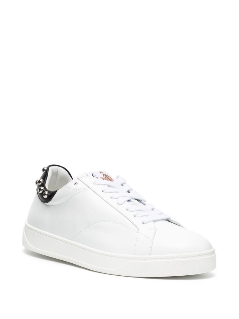 White Studded Leather Sneakers