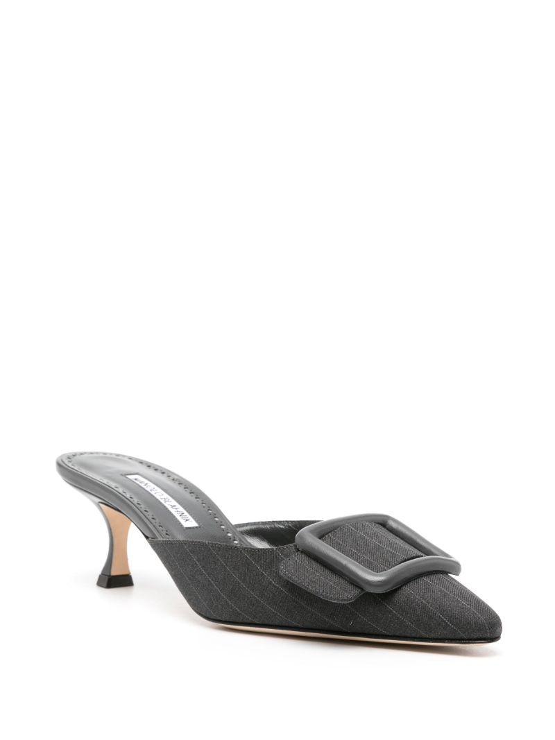 Blue Maysale 50 Pinstripe Wool Pumps
