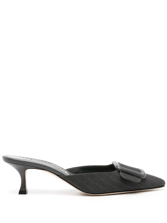 Blue Maysale 50 Pinstripe Wool Pumps