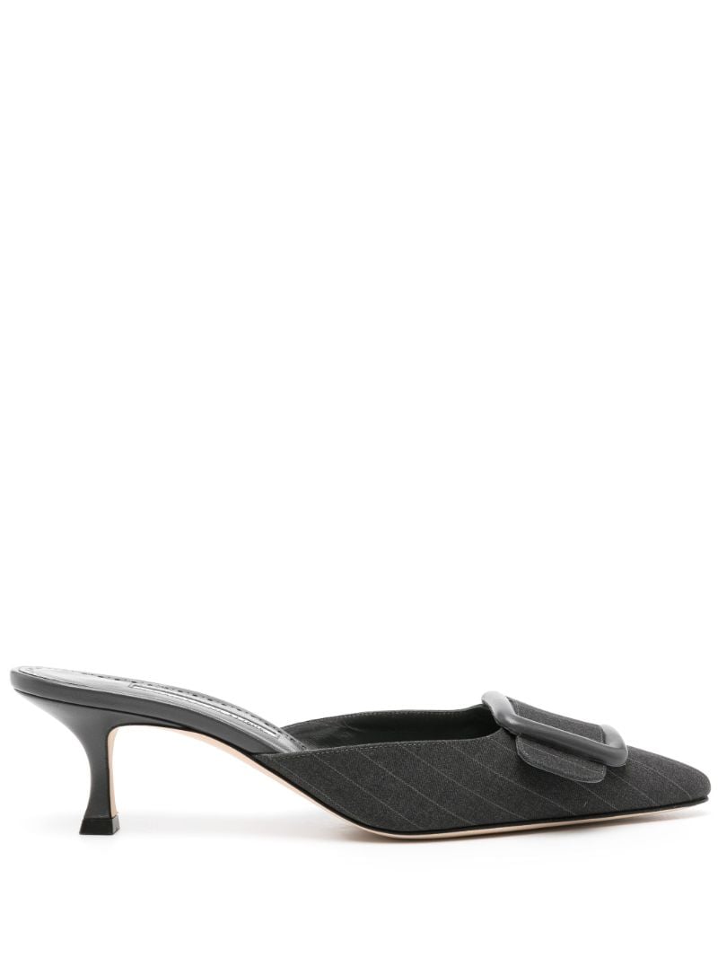 Blue Maysale 50 Pinstripe Wool Pumps