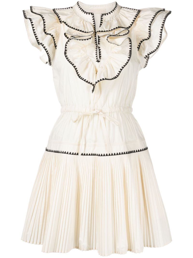 White Athene Ruffled Minidress