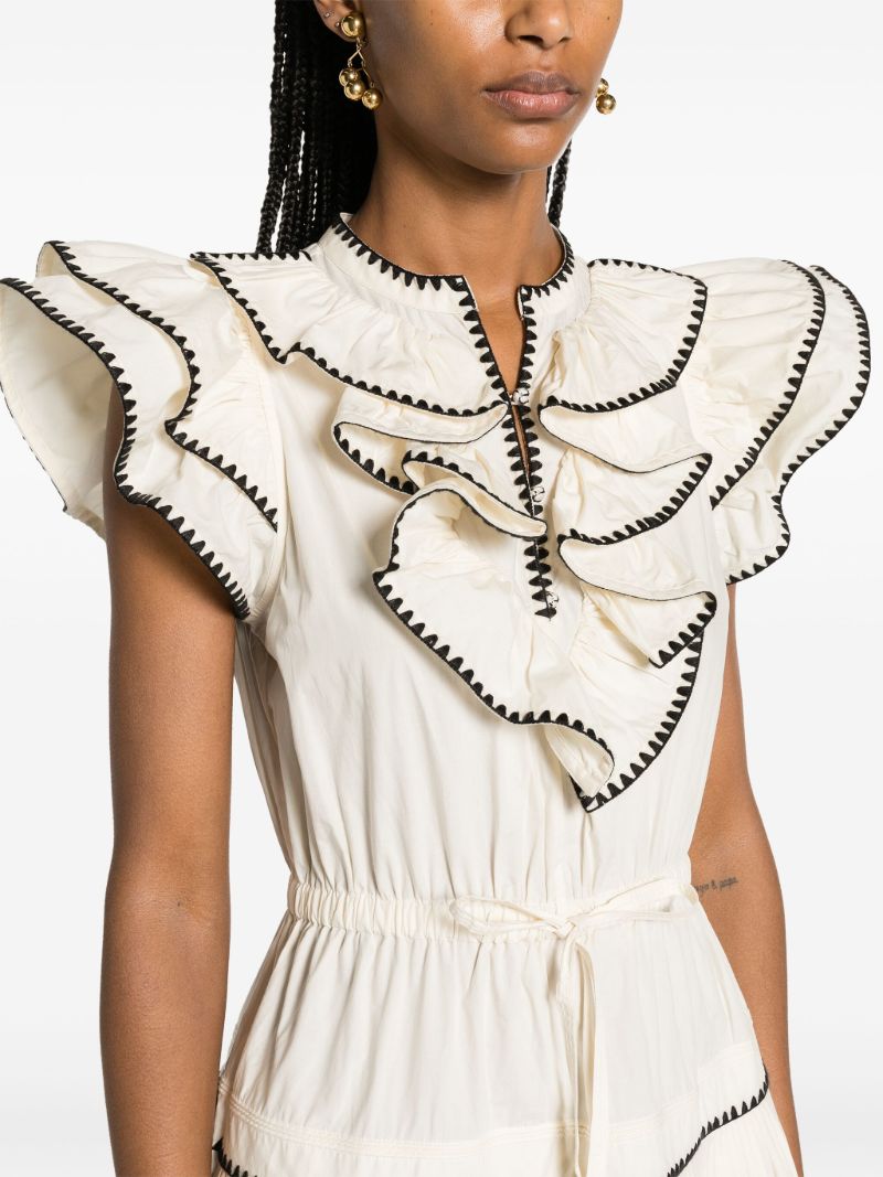 White Athene Ruffled Minidress