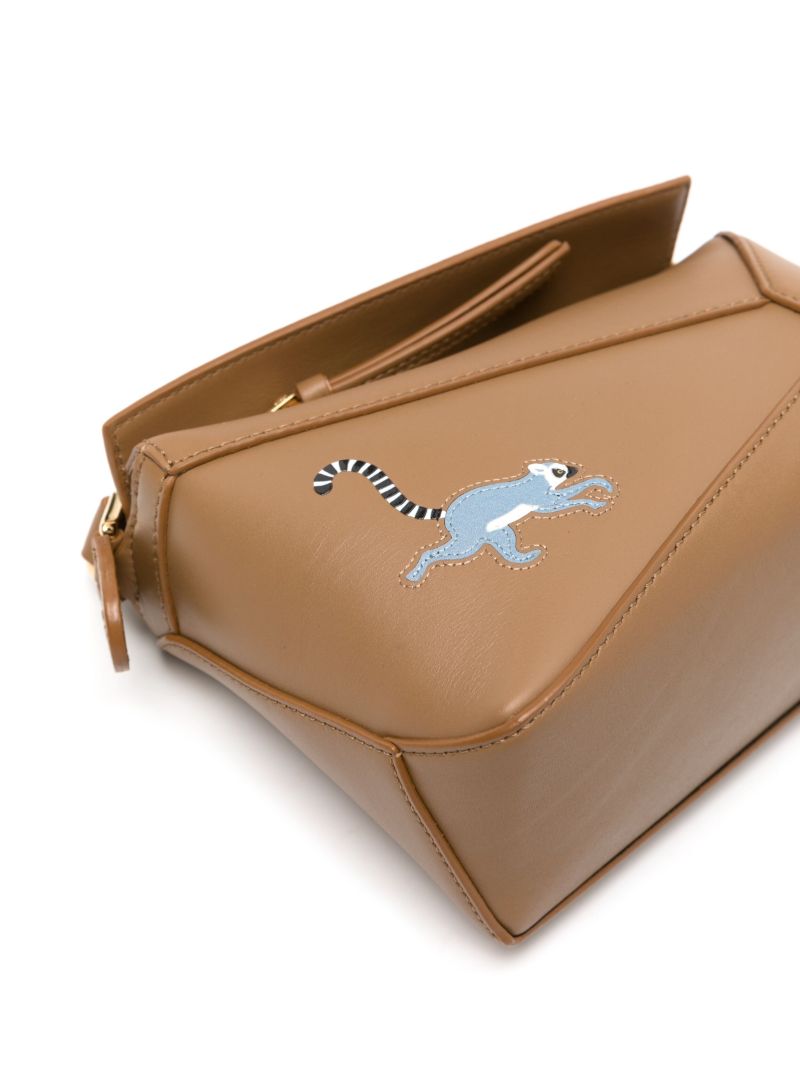 X Suna Fujita Brown Lemur Mini Puzzle Tote Bag