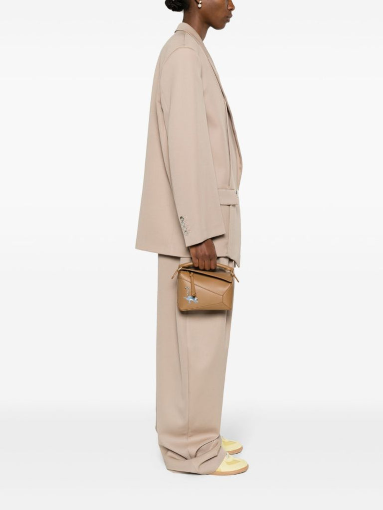 X Suna Fujita Brown Lemur Mini Puzzle Tote Bag