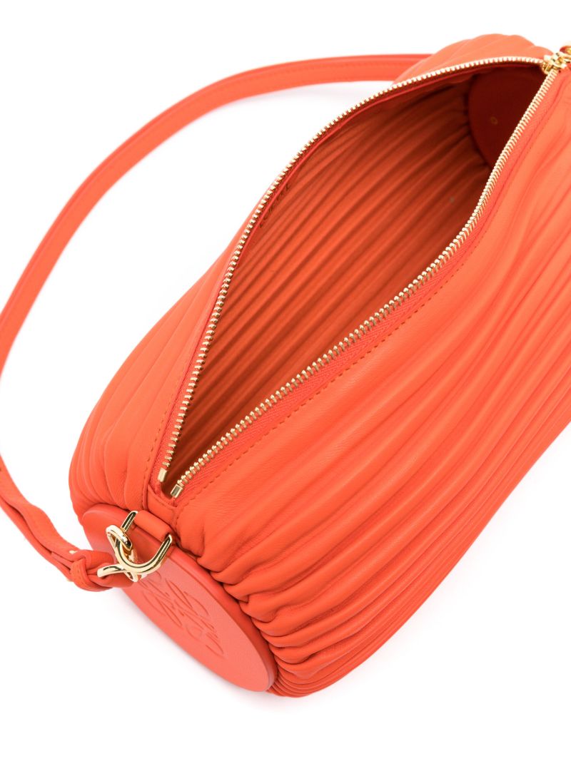 Orange Bracelet Pouch Leather Shoulder Bag