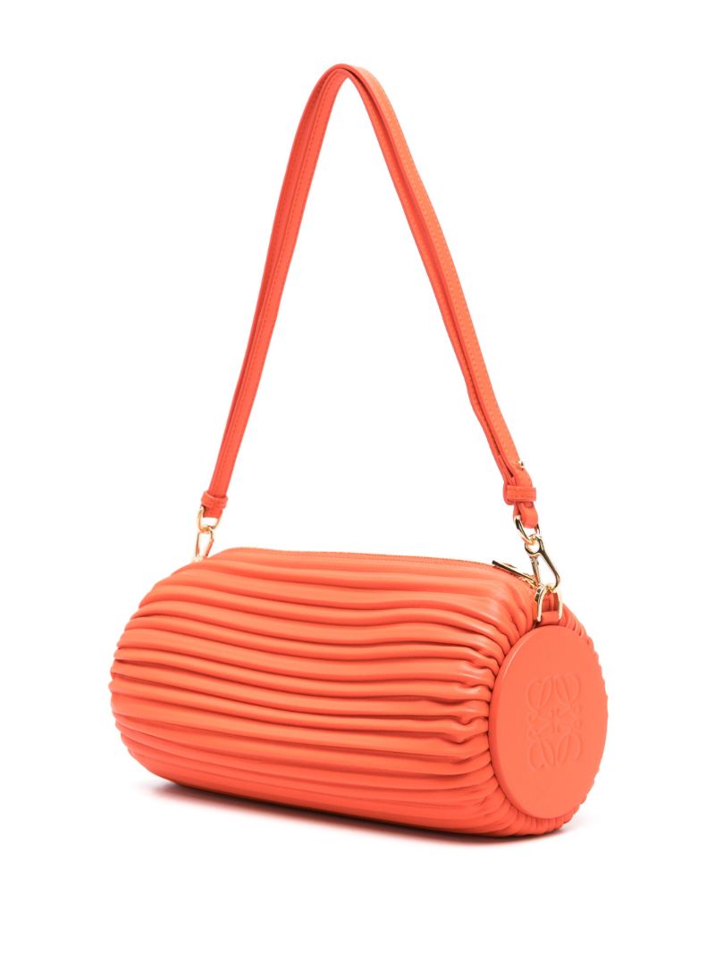 Orange Bracelet Pouch Leather Shoulder Bag