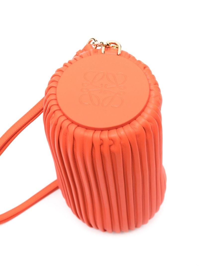 Orange Bracelet Pouch Leather Shoulder Bag