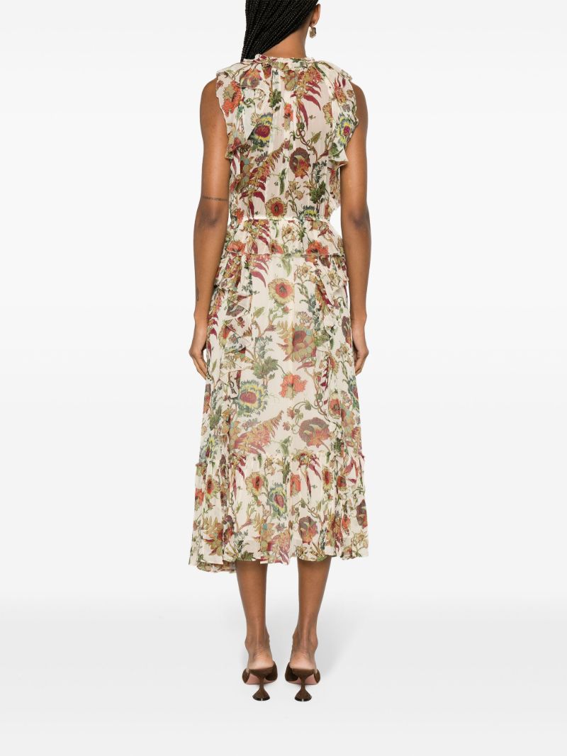 White Adrienne Silk Midi Dress