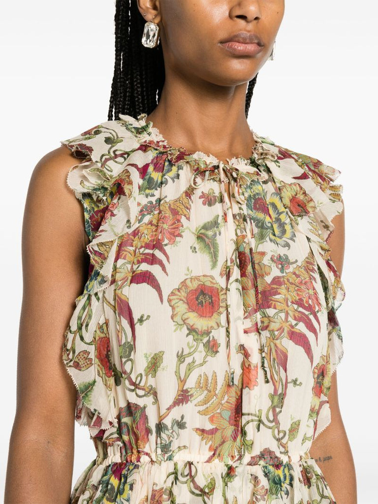 White Adrienne Silk Midi Dress