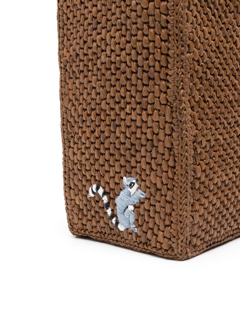 X Suna Fujita Brown Lemur Small Font Tote Bag