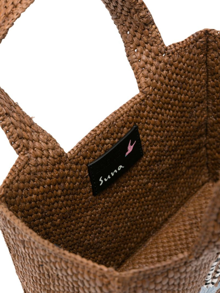 X Suna Fujita Brown Lemur Small Font Tote Bag