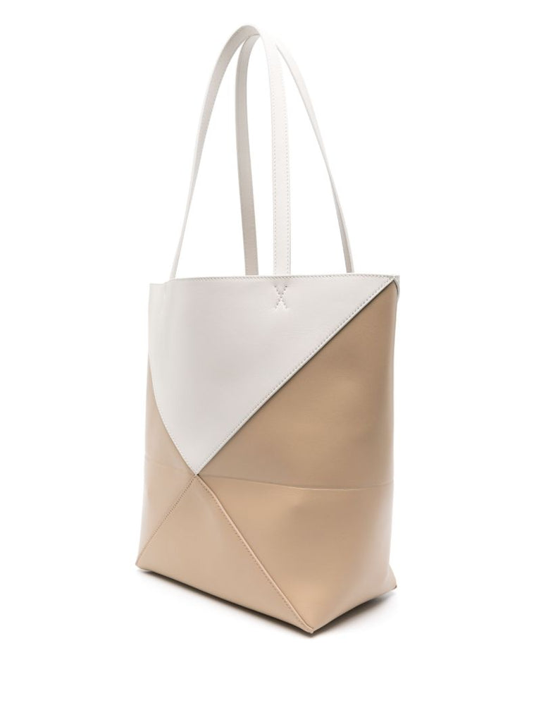 Neutral Puzzle Leather Shoulder Bag