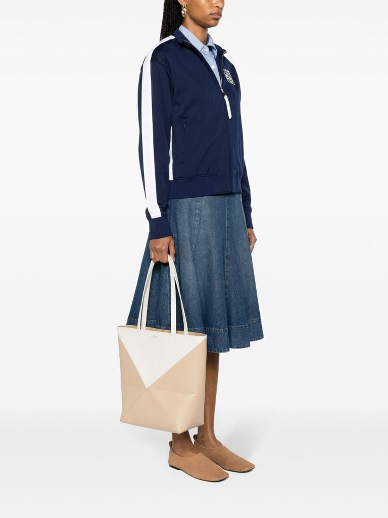 Neutral Puzzle Leather Shoulder Bag