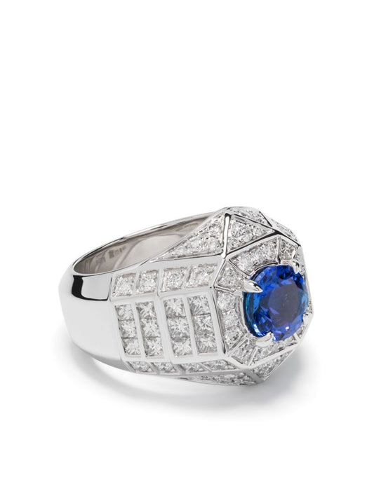 Silver Meaningful Beauties #5 Tanzanite Diamond Ring