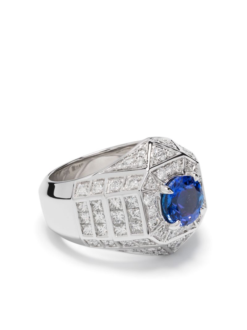 Silver Meaningful Beauties #5 Tanzanite Diamond Ring