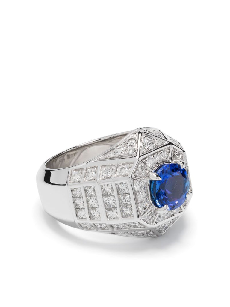 Silver Meaningful Beauties #5 Tanzanite Diamond Ring