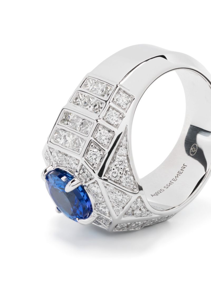 Silver Meaningful Beauties #5 Tanzanite Diamond Ring