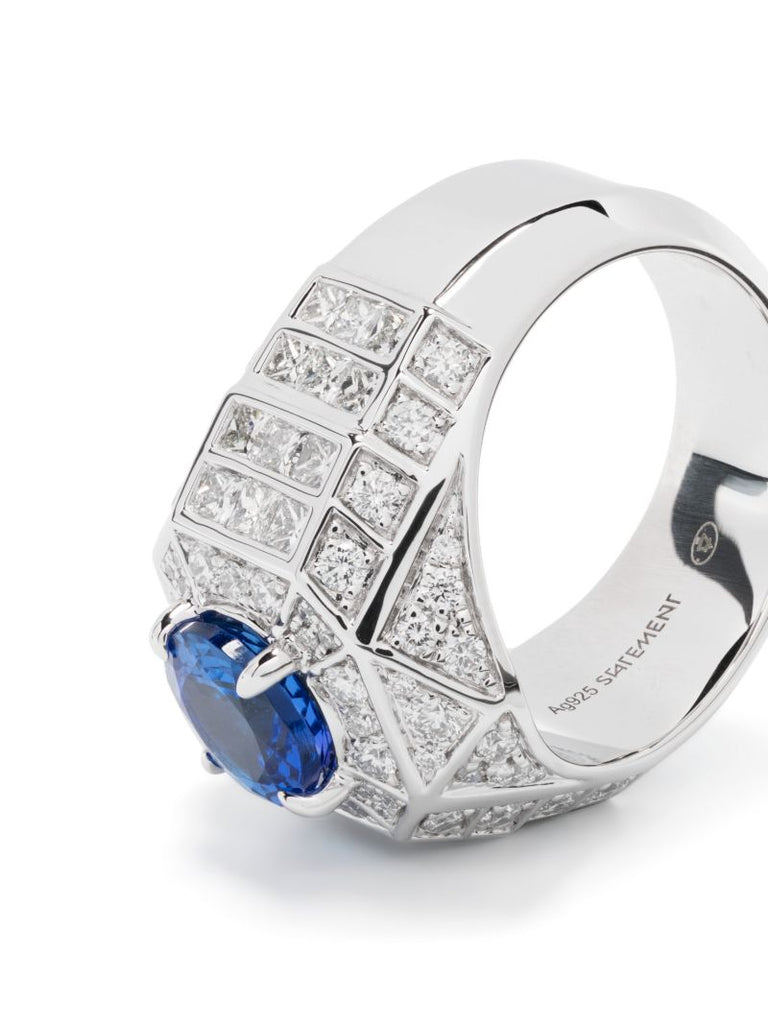 Silver Meaningful Beauties #5 Tanzanite Diamond Ring