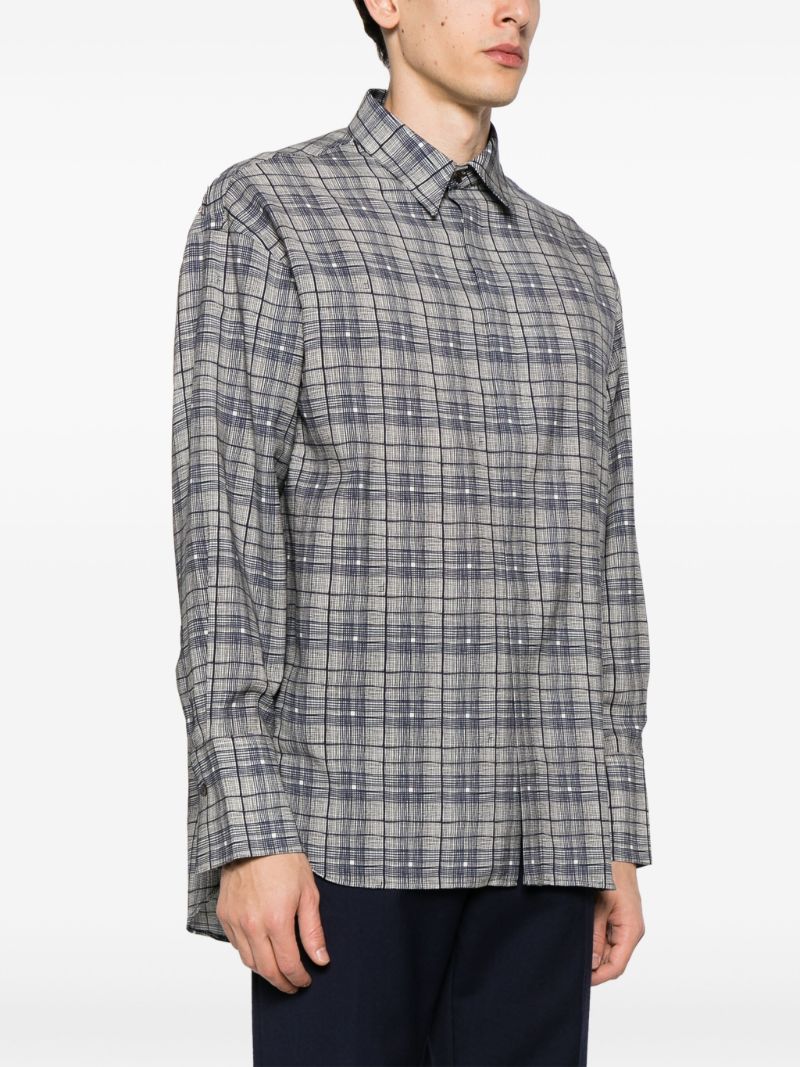 Blue Checked Virgin Wool Shirt