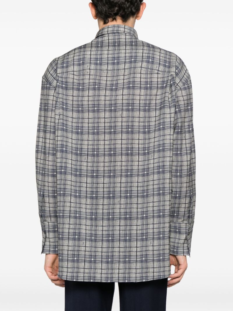 Blue Checked Virgin Wool Shirt