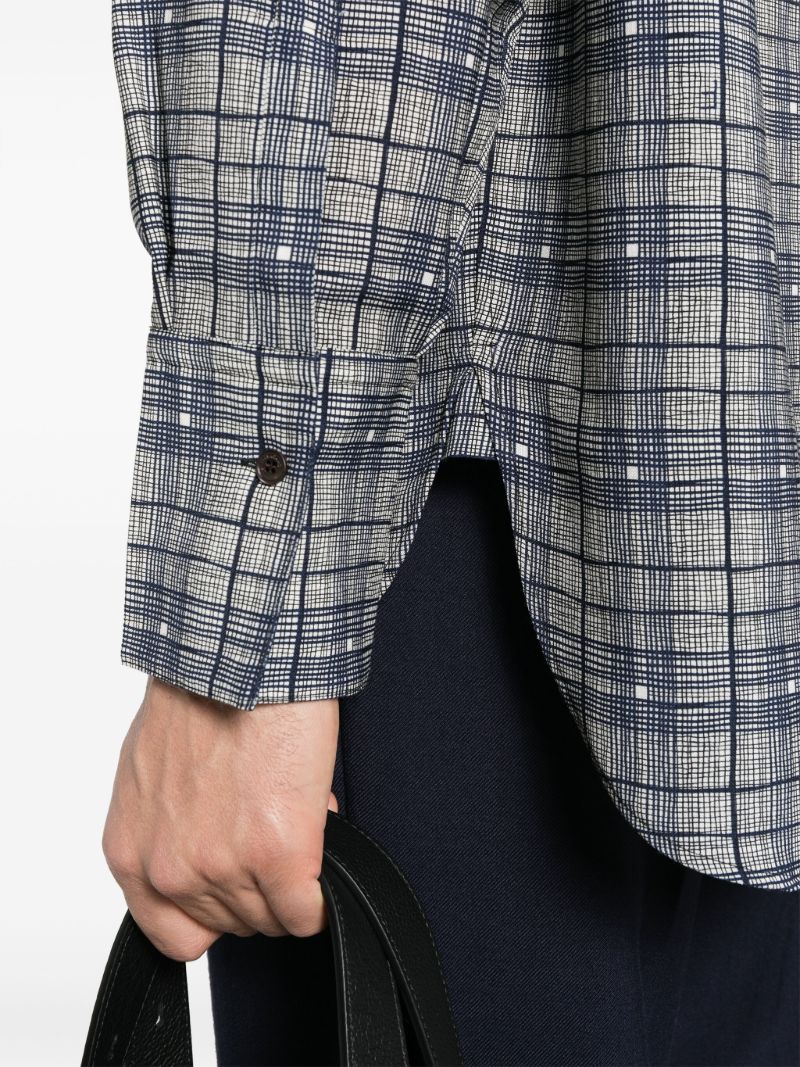 Blue Checked Virgin Wool Shirt