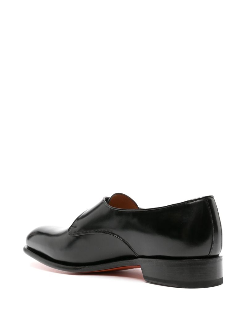 Black Carter Leather Buckle Oxford Shoes