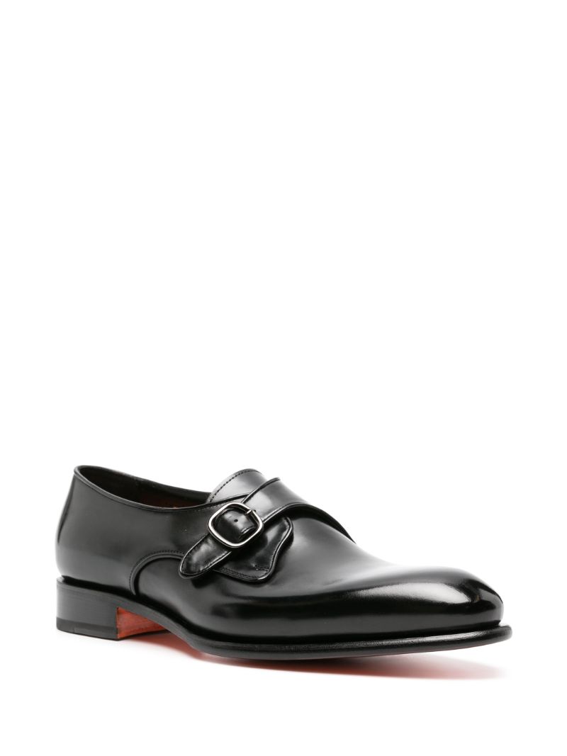 Black Carter Leather Buckle Oxford Shoes
