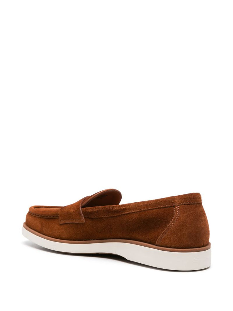 Brown Suede Penny Loafers