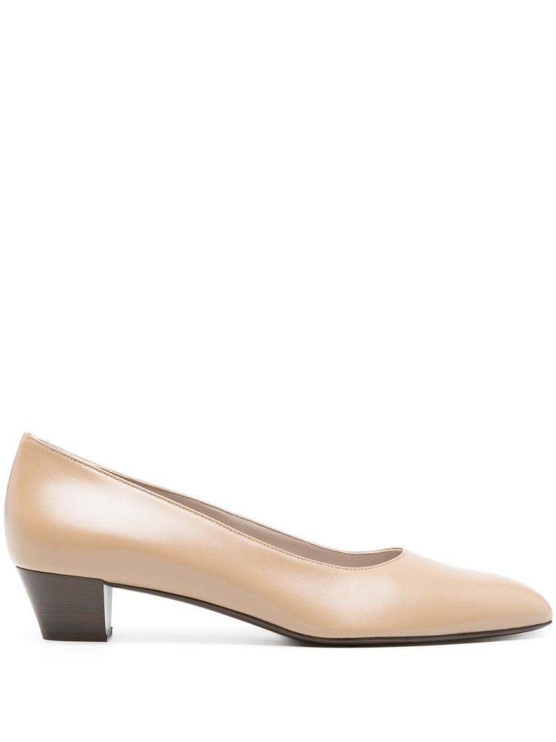 Neutral  Luisa 35 Square-toe Leather Pumps