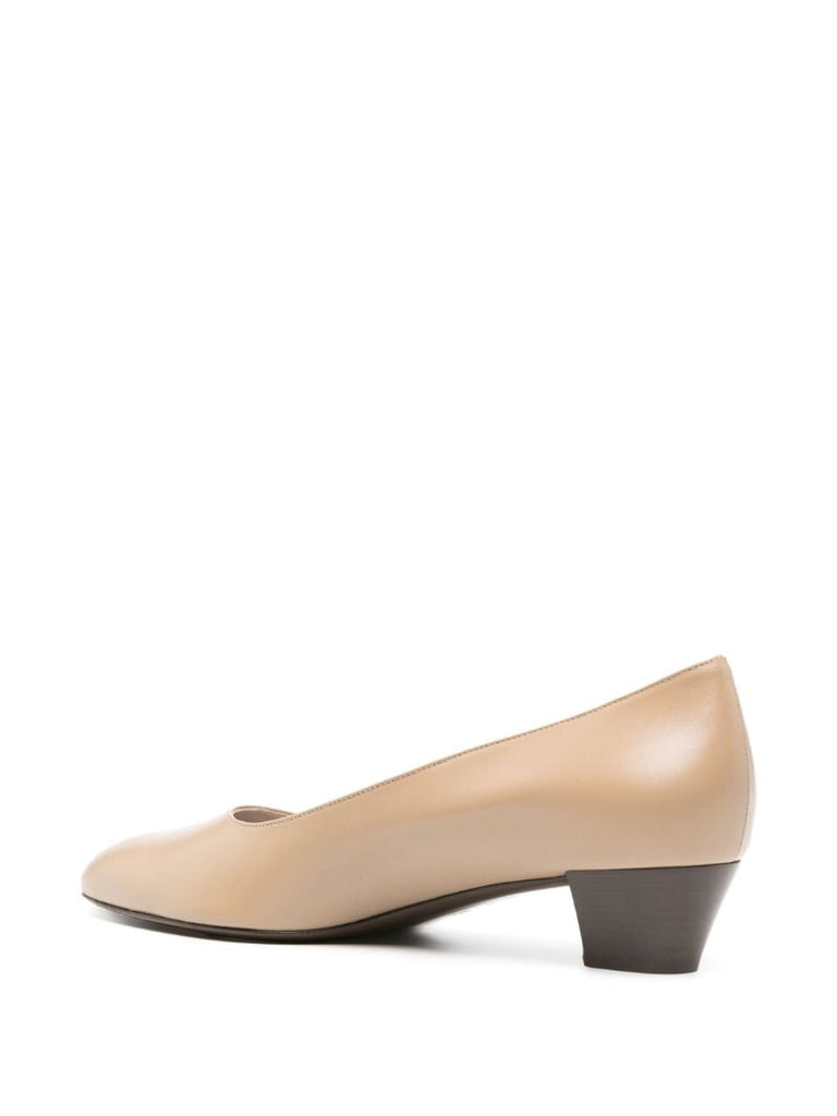 Neutral  Luisa 35 Square-toe Leather Pumps