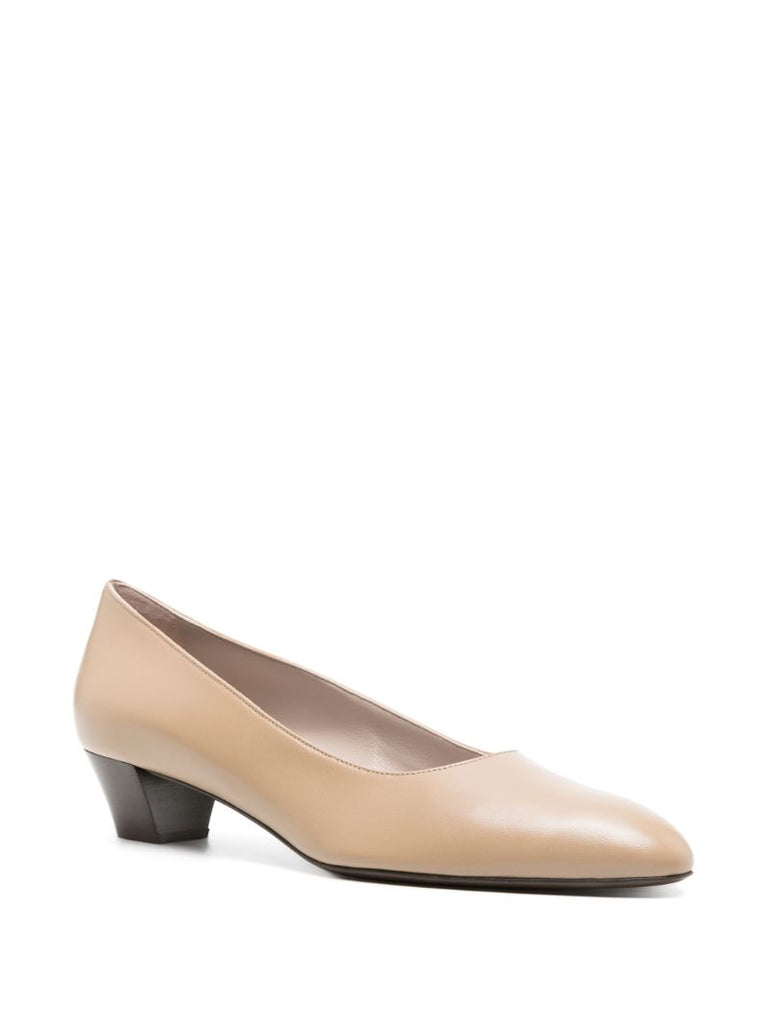 Neutral  Luisa 35 Square-toe Leather Pumps