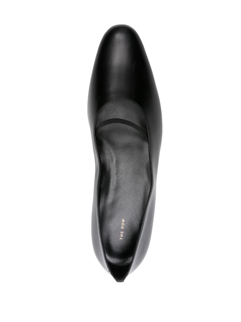 Black Marion Leather Ballerina Shoes