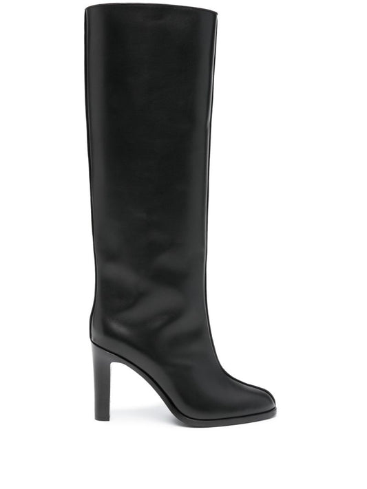 Black 105 Leather Knee-high Boots