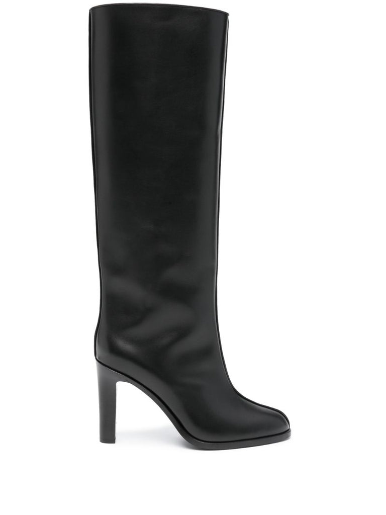 Black 105 Leather Knee-high Boots