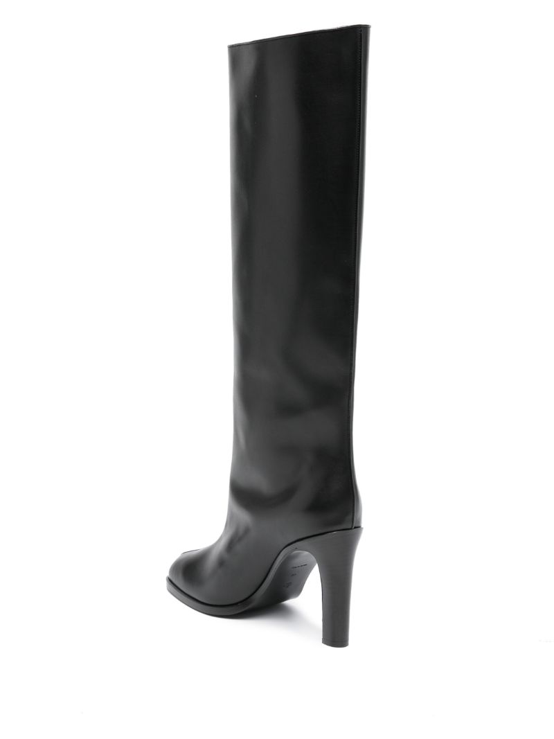 Black 105 Leather Knee-high Boots