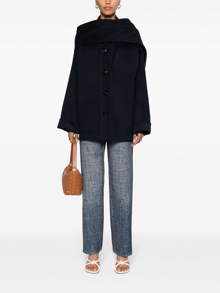 Blue Layered Single-breasted Jacket