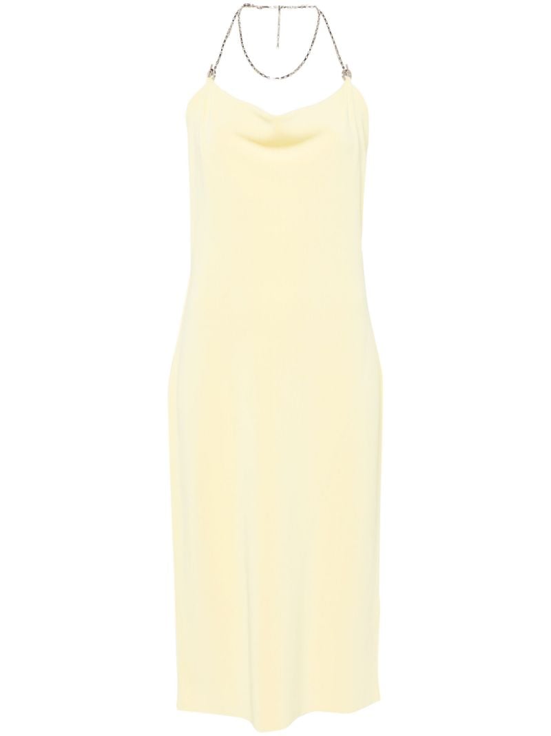Yellow Chain Draped Midi Dress