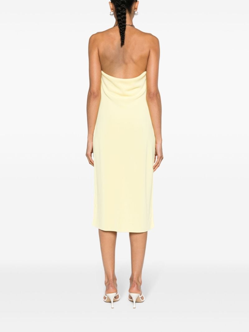 Yellow Chain Draped Midi Dress