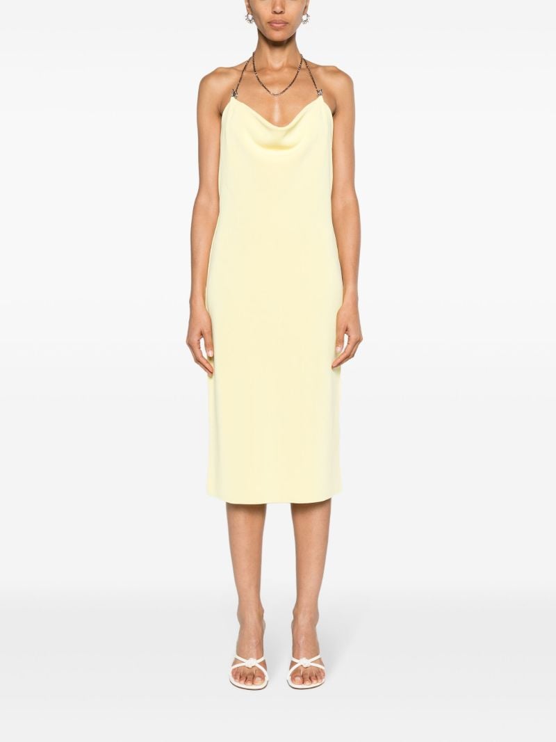 Yellow Chain Draped Midi Dress