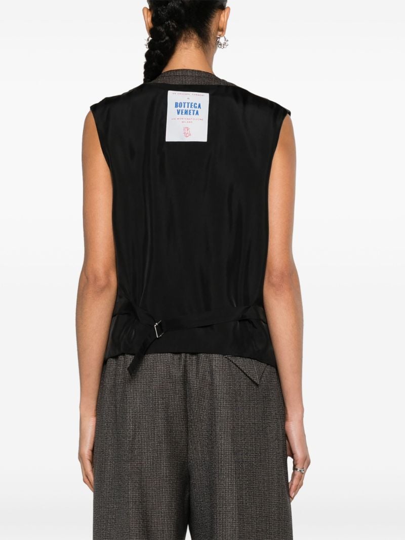 Brown Houndstooth Wool Waistcoat