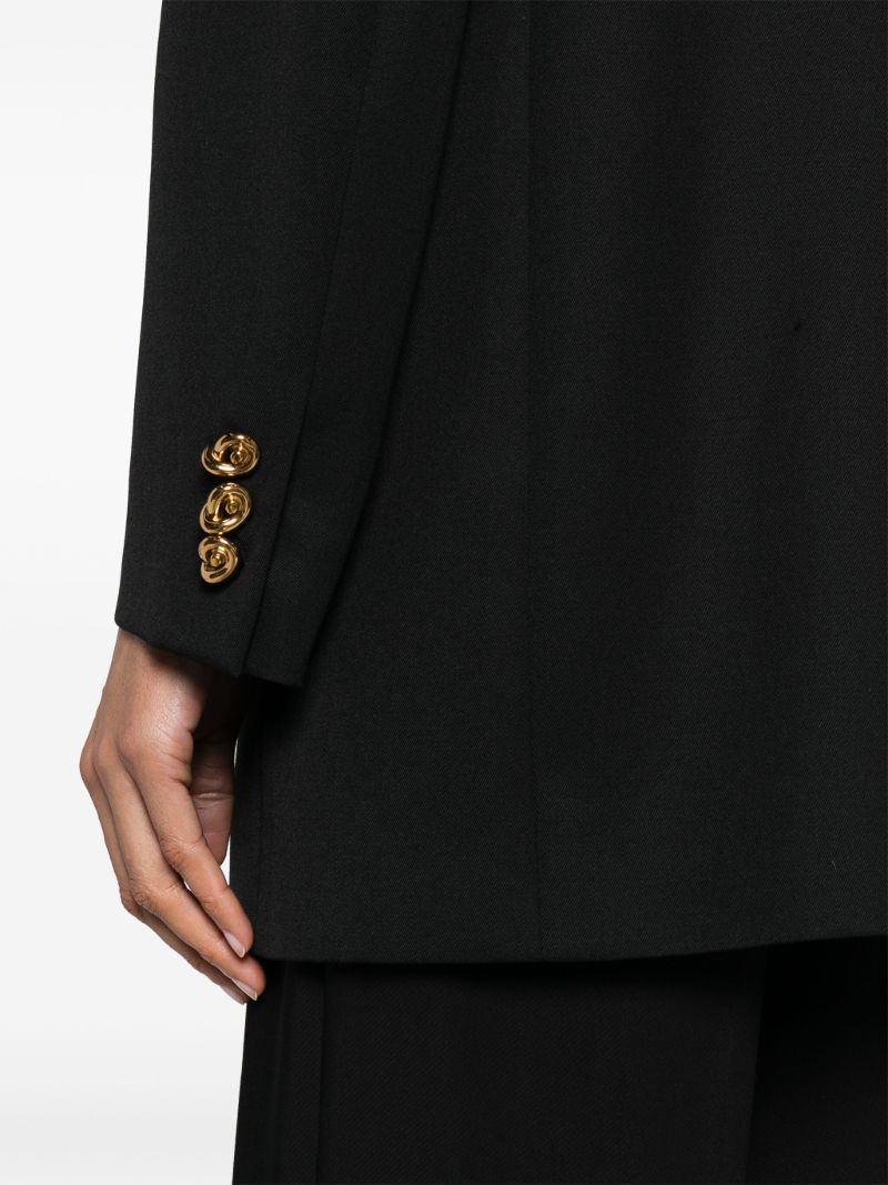 Black Double-breasted Wool Blazer