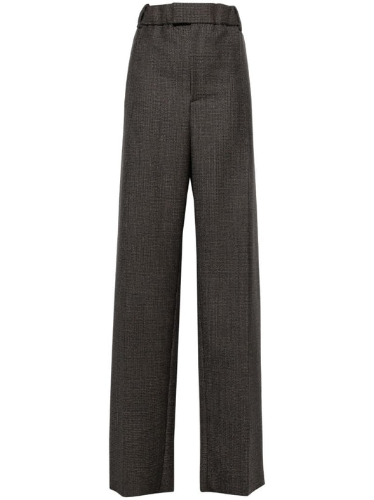 Brown Tailored Houndstooth Trousers