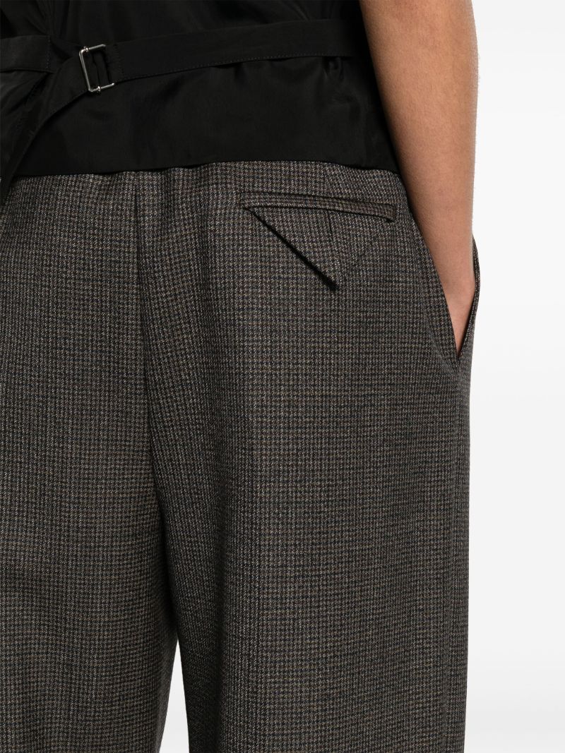 Brown Tailored Houndstooth Trousers